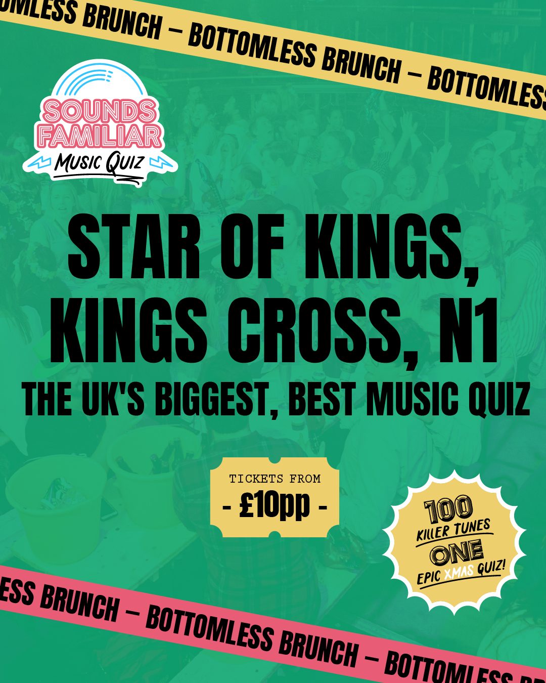 Sounds Familiar Music Quiz - Bottomless Brunch - Saturday 28th November